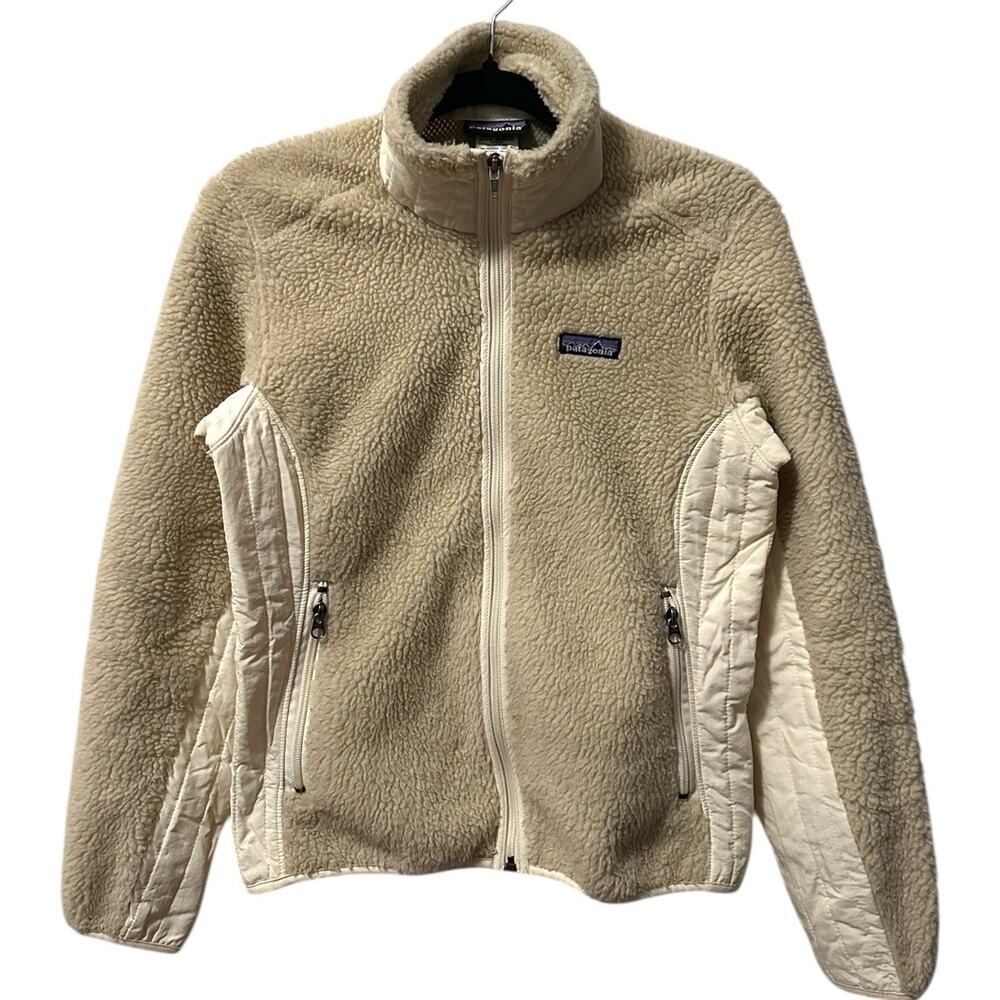 Vtg Patagonia Women's Retro-X Fleece Jacket Natural Full Zip S Granola Gorpcore
